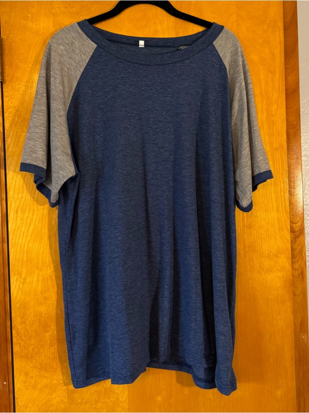 Blue Raglan Sleeve Tee - Two-Tone Navy & Heather Gray
